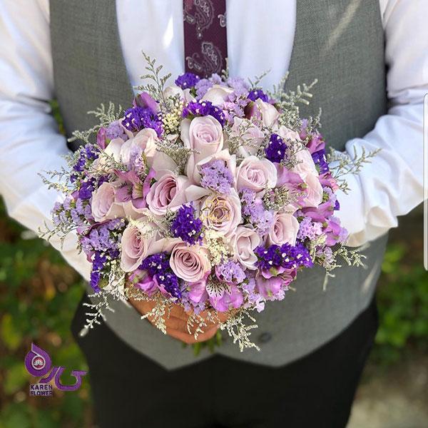 دسته گل عروس بهترین چیدمان زیبا ارائه شده توسط سایت گل کارن