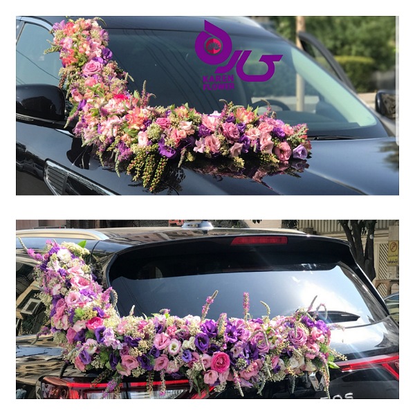 گل ارایی ماشین عروس توسط بهترین گل فروشی شیراز